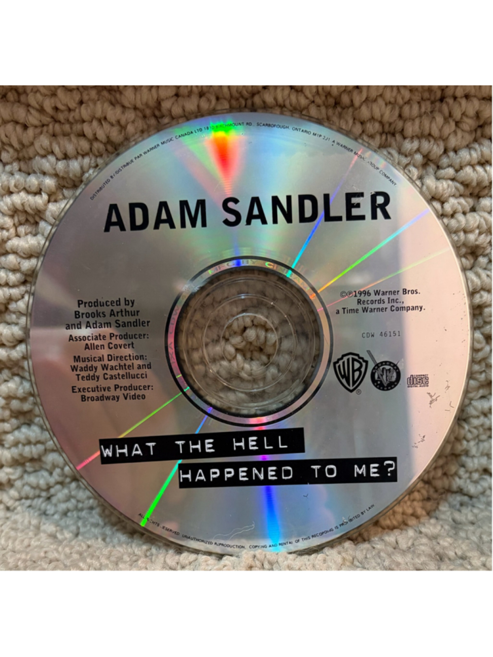 Adam Sandler What The Hell Happened To Me? CD Album Silver One Size